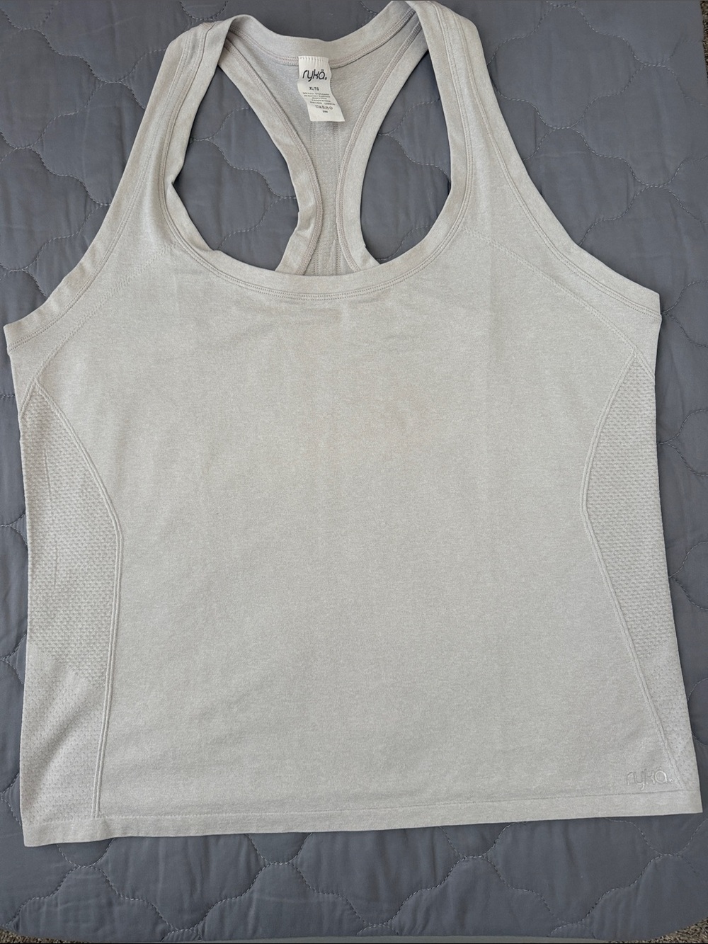 RYKA Womens Seamless Gray Workout Racerback Tank Top Size XL